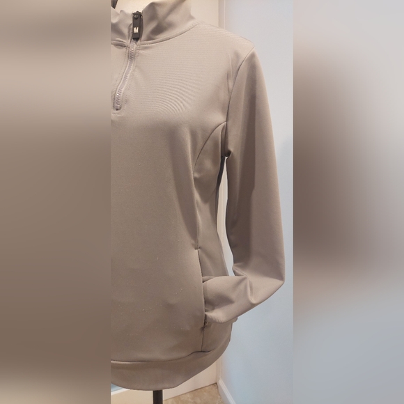 Nicole Miller Sport Gray Zip Pullover - Picture 3 of 8